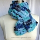 Creative Art Expressions Hand Knit Blue Skies Pom Pom Scarf