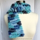 Creative Art Expressions Hand Knit Blue Skies Pom Pom Scarf