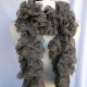 Creative Art Expressions Hand Knit Stone Lace Ruffle Scarf