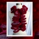 Hand Knit Furry Red Ruffle Scarf