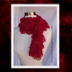 Knit Red Frill Lace Soft Ruffle Scarf