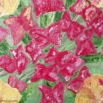 Hand Painted Lantana In Bloom Acrylic Painting Hand Painted Lantana In Bloom Acrylic Painting