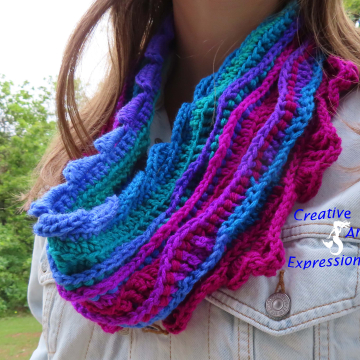 Sea Breeze Adult Teen Infinity Scarf Ocean Deep