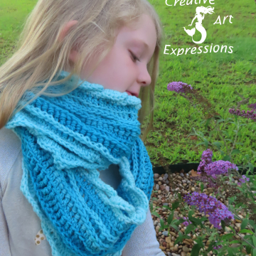 Sea Breeze Long Infinity Scarf Child 2-5 in Aqua Dreams