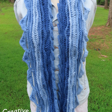 Sea Breeze Long Infinity Scarf in Sapphire Sea Adult Teen