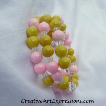 Creative Art Expressions Handmade Pink & Yellow Bracelet Creative Art Expressions Handmade Pink & Yellow Bracelet