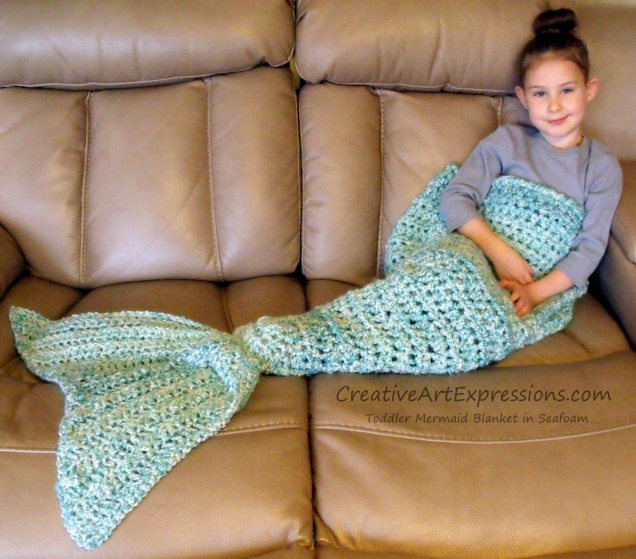 Mermaid Blanket Toddler in Seafoam