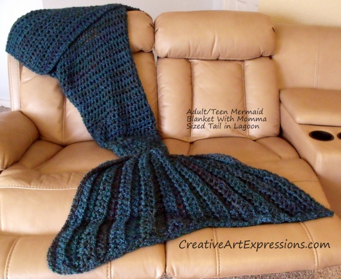 Mermaid Blanket Adult/Teen Momma Fin in Lagoon