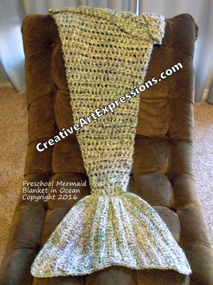 Mermaid Blanket Preschool/Toddler in Ocean Mermaid Blanket Preschool/Toddler in Ocean