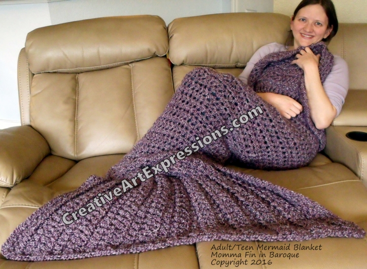 Mermaid Blanket Adult/Teen Momma Fin in Baroque