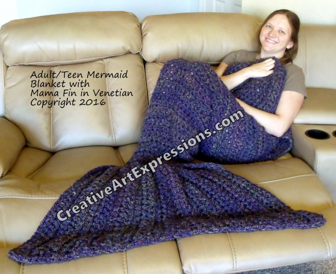 Mermaid Blanket Adult Teen in Venetian Mama Fin