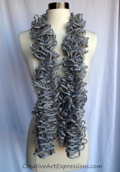 Silver Glam Ruffle Scarf Sold | Creative Art Expressions
