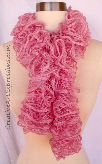 Pink Frill Knitted Ruffle Scarf Sold Pink Frill Knitted Ruffle Scarf Sold