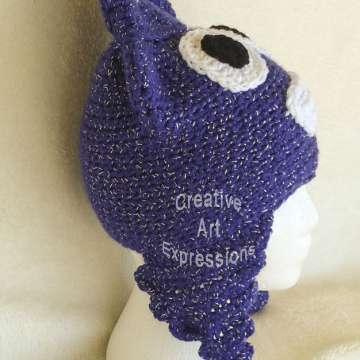 Ready to Ship, Purple Sparkle Unicorn Poop Emoji, Adult Teen Crocheted Hat, Ice Cream Hat, Poo Hat, Hipster hat, Crocheted Hat, Handmade