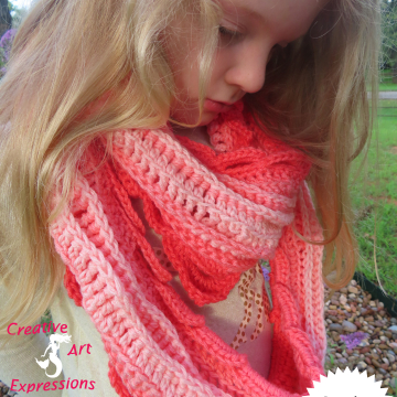 Sea Breeze Long Infinity Scarf Child Youth & Adult Teen Pattern Collection, PDF Downloadable Pattern, Video Tutorials, Crochet Pattern, Mermaid Crochet, Ocean Crochet, Scarf, 3 sizes