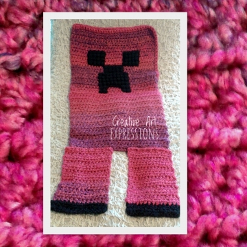 MOB Gamer Blanket, 18-24 Month Blanket,Crocheted MOB Blanket, Hot Pink & Purple, Gamer Blanket