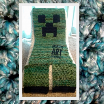 MOB Gamer Blanket, Adult Teen Blanket Thick, Crocheted MOB Blanket, Green, Gamer Blanket, Luxuriously Soft MOB Gamer Blanket, Adult Teen Blanket Thick, Crocheted MOB Blanket, Green, Gamer Blanket, Luxuriously Soft