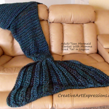 Mermaid Blanket Adult/Teen Momma Fin in Lagoon