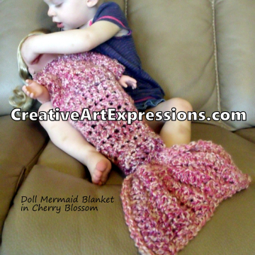 Mermaid Blanket Doll in Cherry Blossom