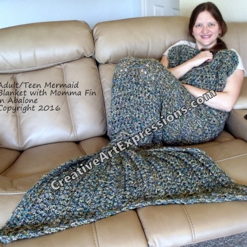 Mermaid Blanket Adult/Teen Mama Fin in Abalone