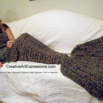 Mermaid Blanket Adult/Teen Momma Fin in Abalone