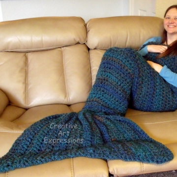 Blue Amazonia Mermaid Blanket Adult Teen Mama Fin