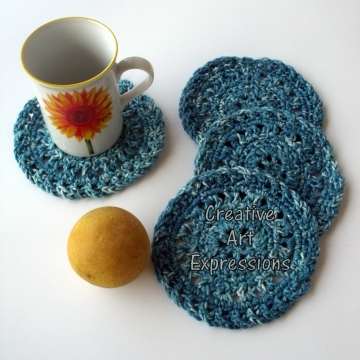 Crocheted Coasters, Round, Large, Ready to Ship, Teal, Set of 4, Cotton Coasters, Home Decor, Kitchen Decor, 4 Coasters, Fine China Coasters, Fancy Coasters, Handmade Crocheted Coasters, Round, Large, Ready to Ship, Teal, Set of 4, Cotton Coasters, Home Decor, Kitchen Decor, 4 Coasters, Fine China Coasters, Fancy Coasters, Handmade
