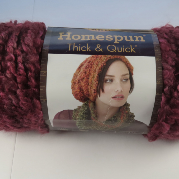 Lion Brand Homespun Thick & Quick Claret 436 Yarn, Discontinued Yarn, 160 yards, 8 oz, Deep Red, Wine Red, Rouge, Thick Yarn, Super Bulky Yarn, Made in USA, 1 skein, Acrylic and Polyester Yarn, Creative Art Expressions