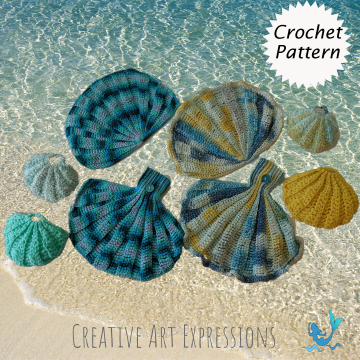 Seashell Scrubby & Towel Collection Crochet Pattern, PDF Downloadable Pattern, Video Tutorials, Crochet Pattern, Mermaid Crochet, Ocean Crochet, Novelty Scrubby Pattern, Kitchen Hand Towel, Bath Hand Towel, Hanging Towel