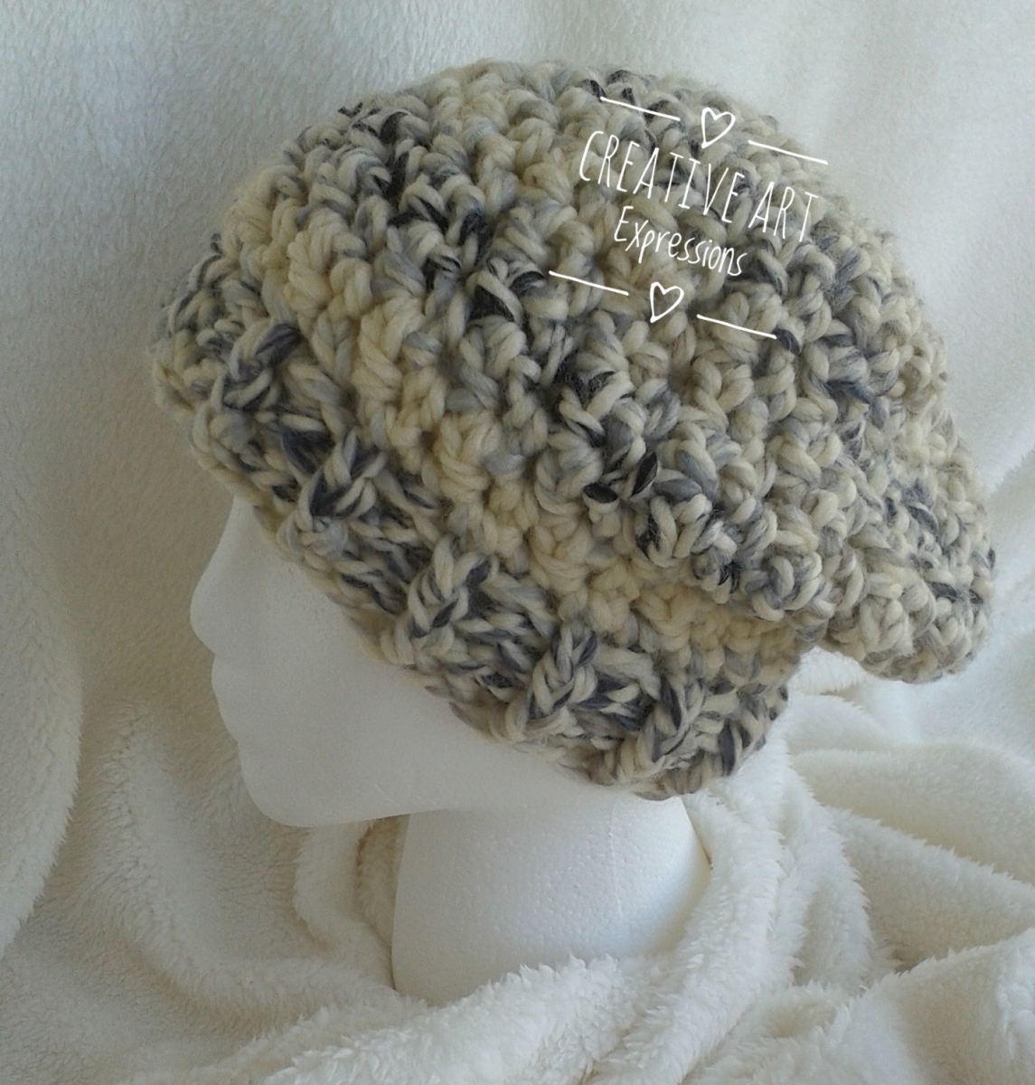 Slouchy Chunky Beanie Adult Teen in Moonlight