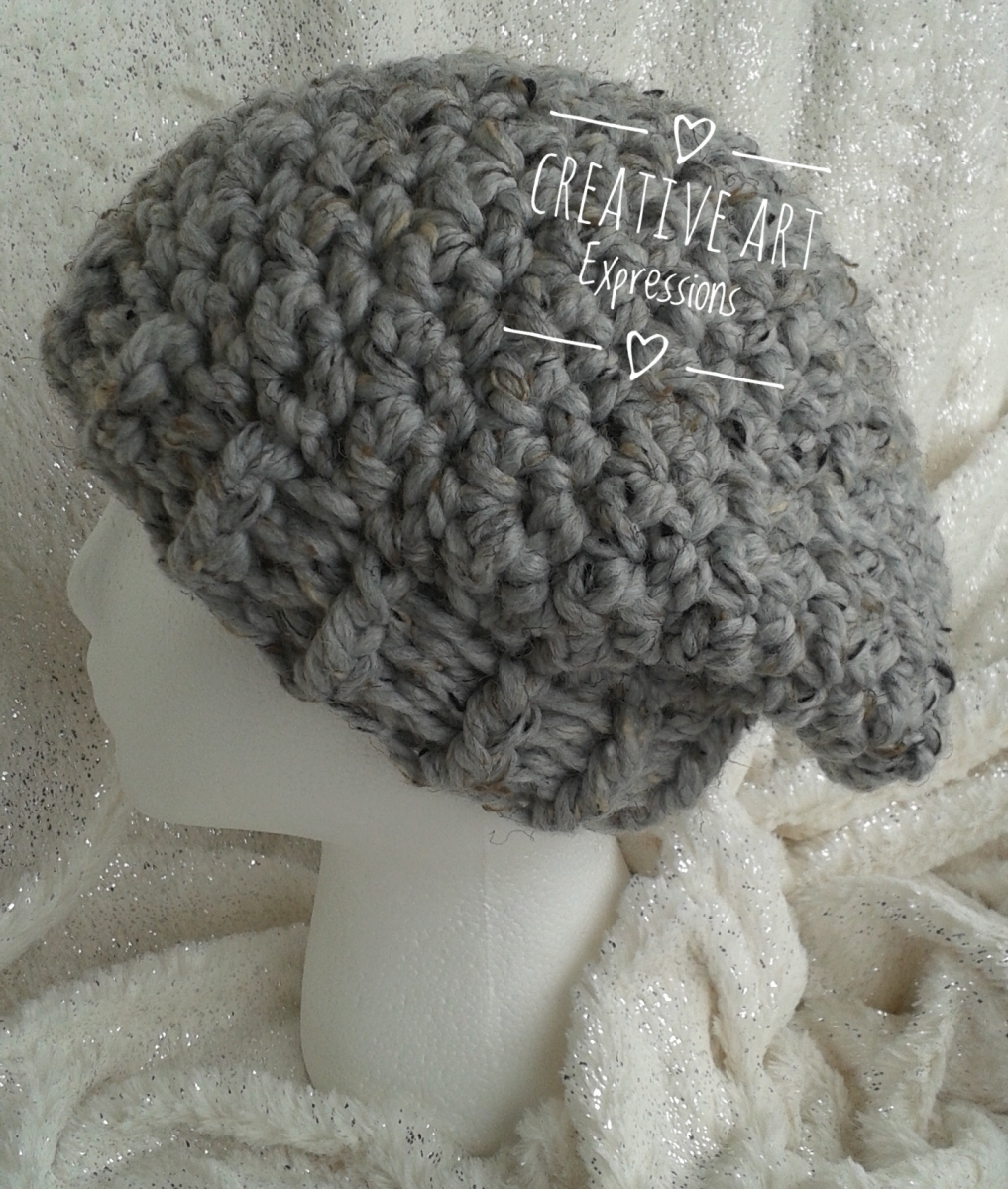 Gray Chunky Slouchy Hat