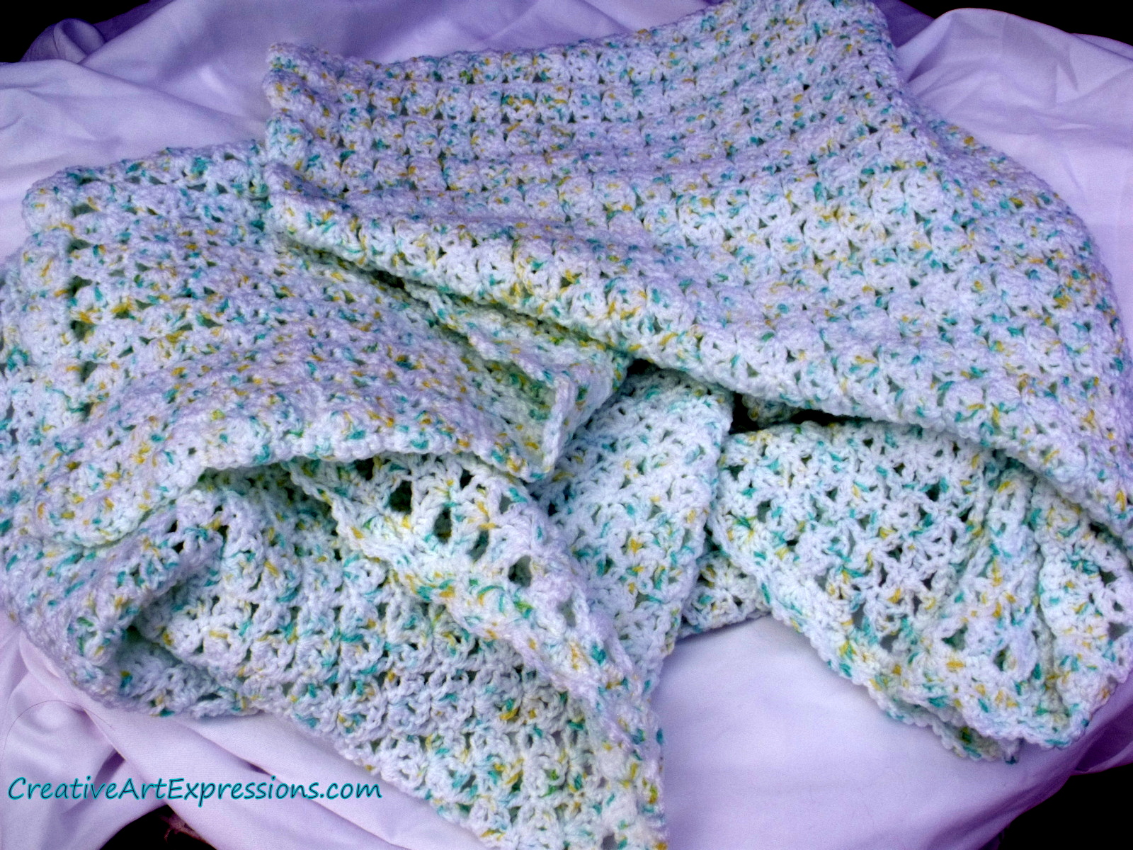 Creative Art Expressions Hand Crocheted Baby Blanket