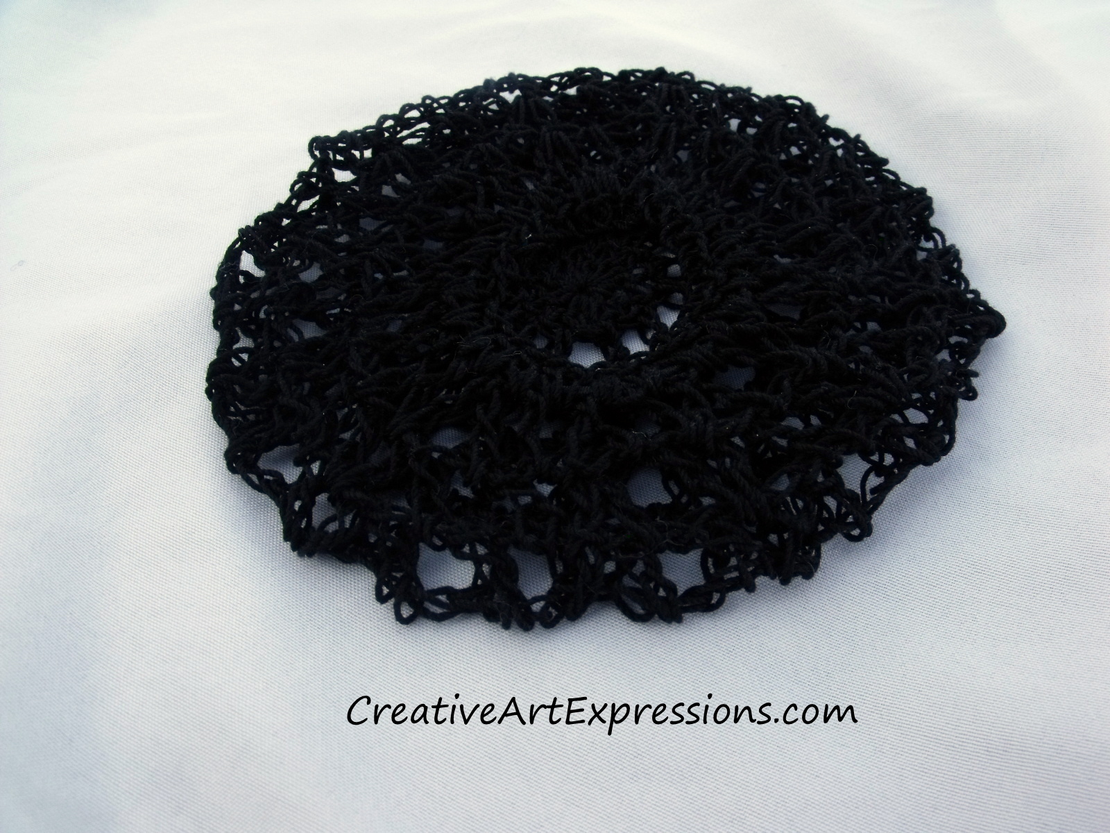Creative Art Expressions Hand Crocheted Black Bun Cover