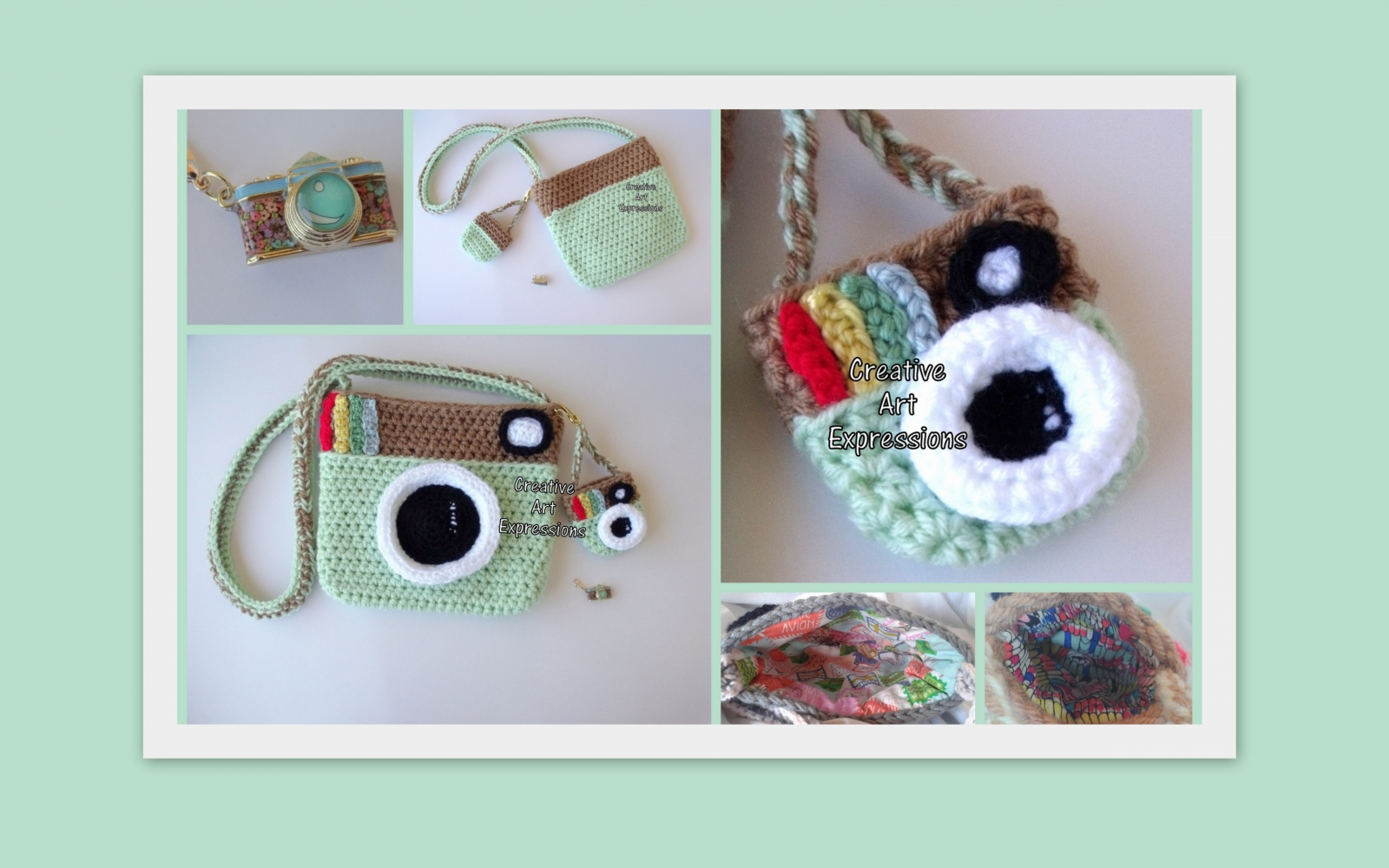 Mint Green Camera Purse Set