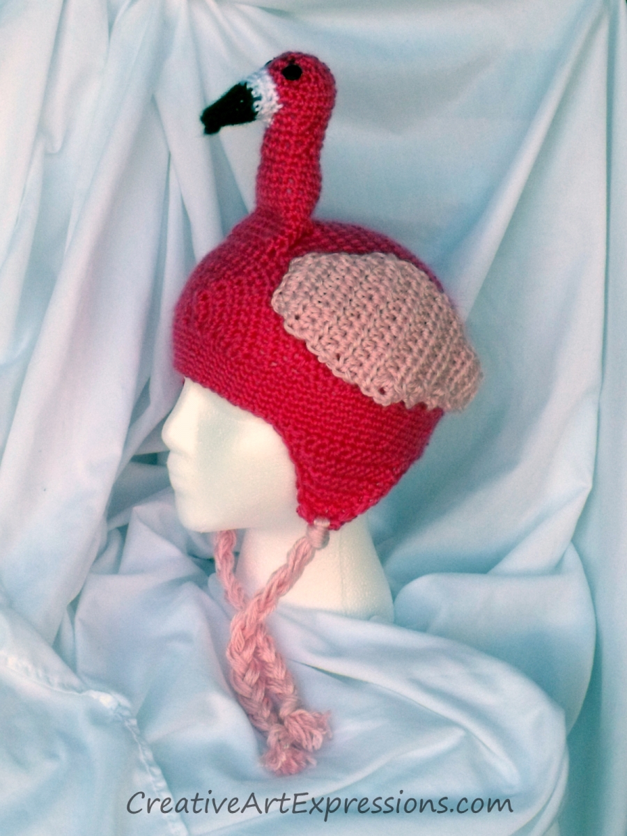 Creative Art Expressions Hand Crocheted Pink Flamingo Hat