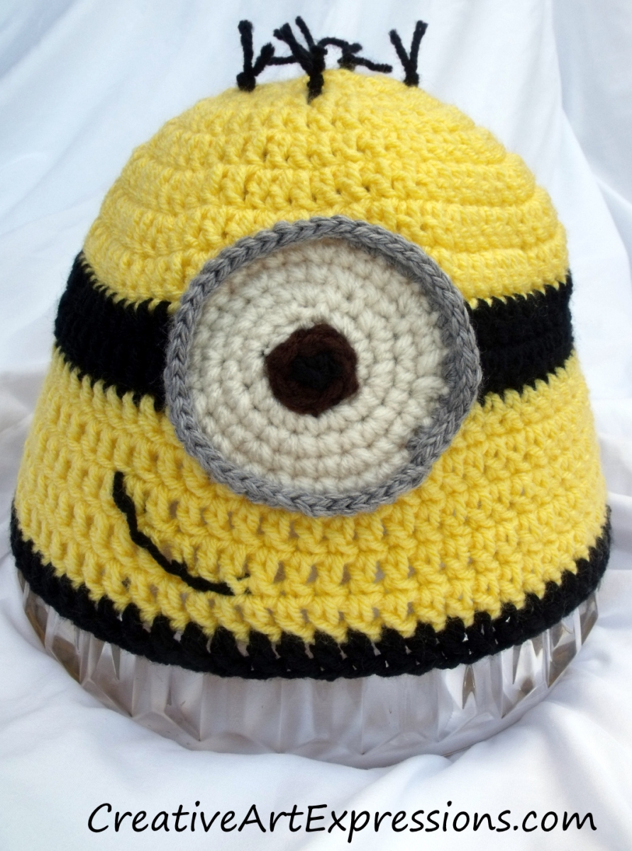 Creative Art Expressions Hand Crocheted One Eye Minion Hat