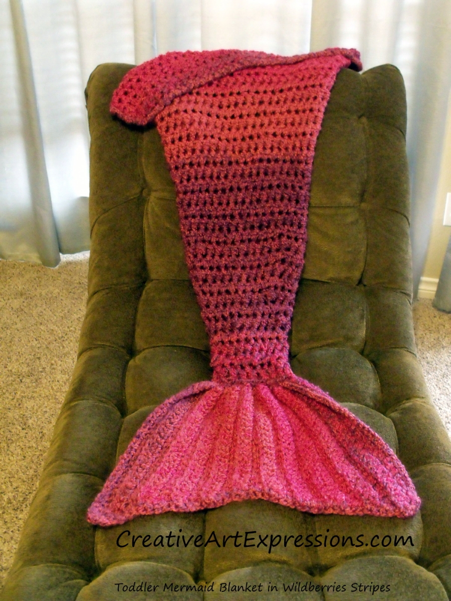 Toddler Mermaid Blanket in Wildberries Stripes