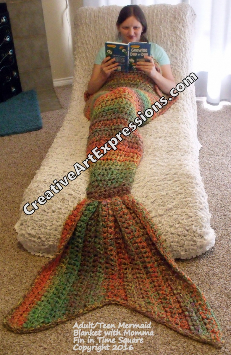 Mermaid Blanket Adult/Teen Momma Fin in Time Square