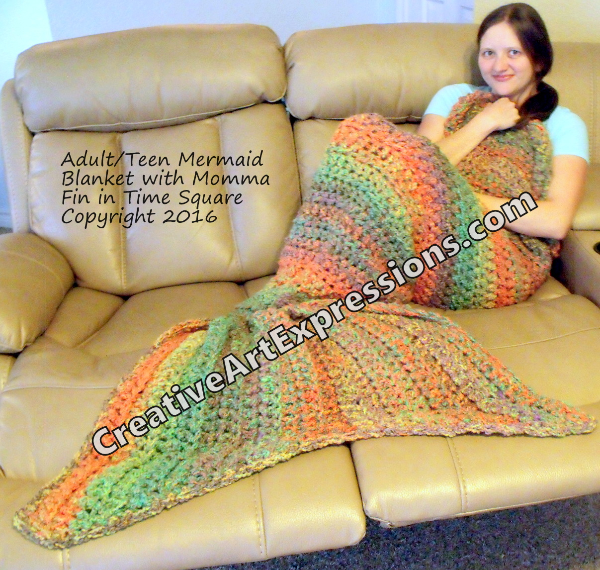 Mermaid Blanket in Time Square 