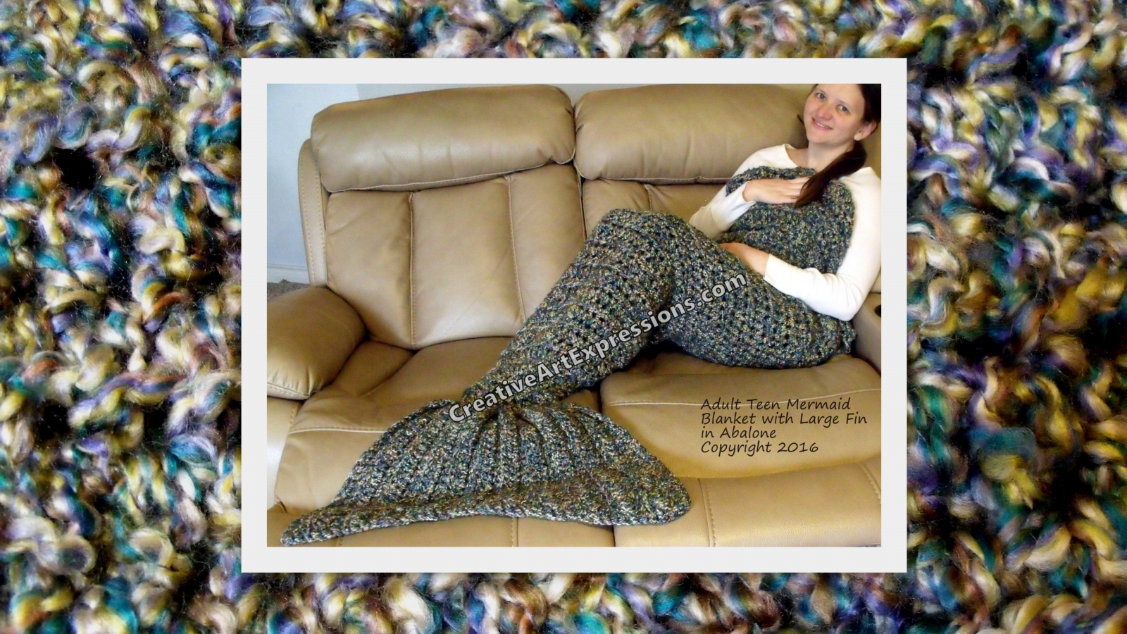 Mermaid Blanket Adult Teen Large Fin in Abalone