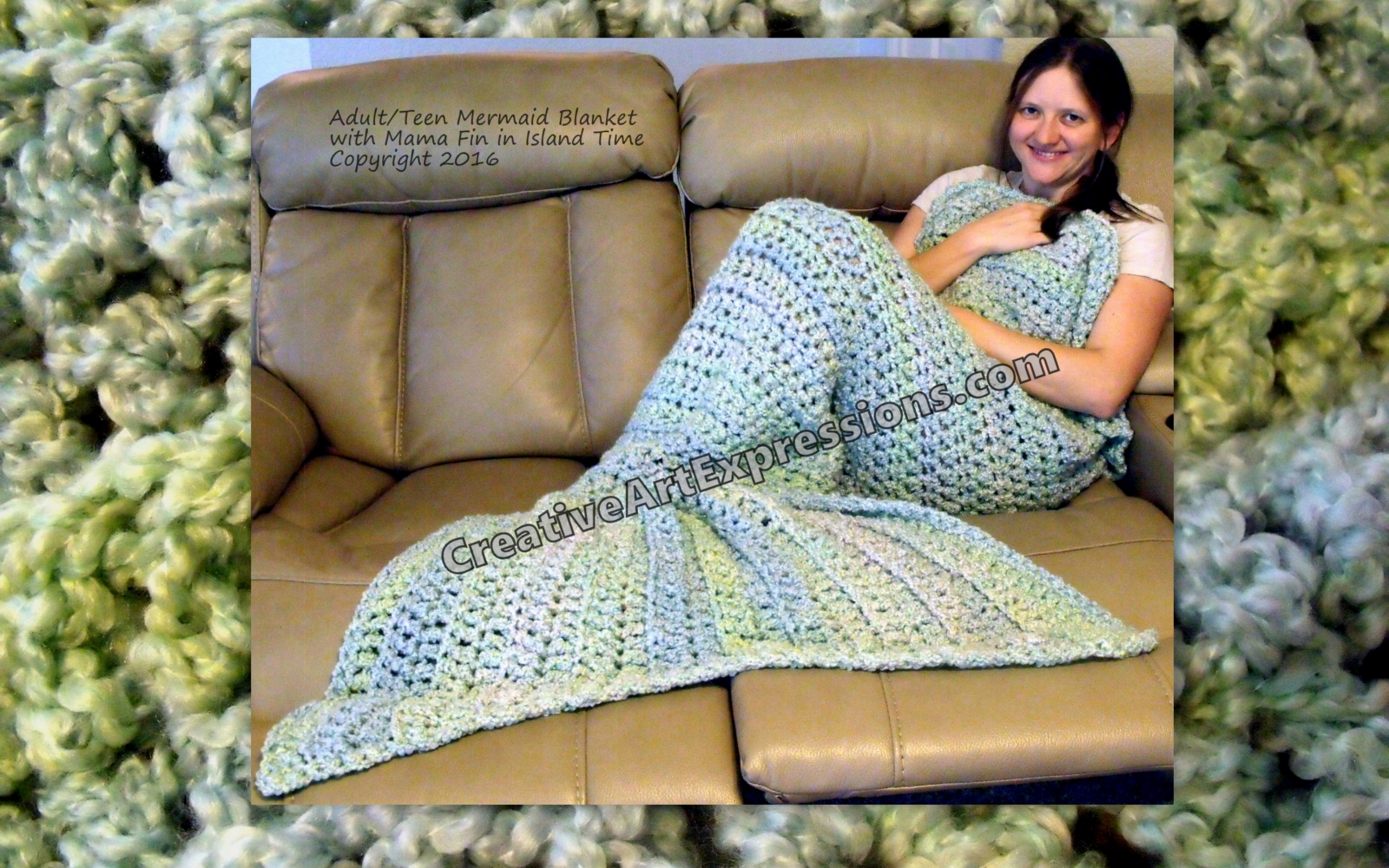 Mermaid Blanket Adult Teen Island Time Mama Fin