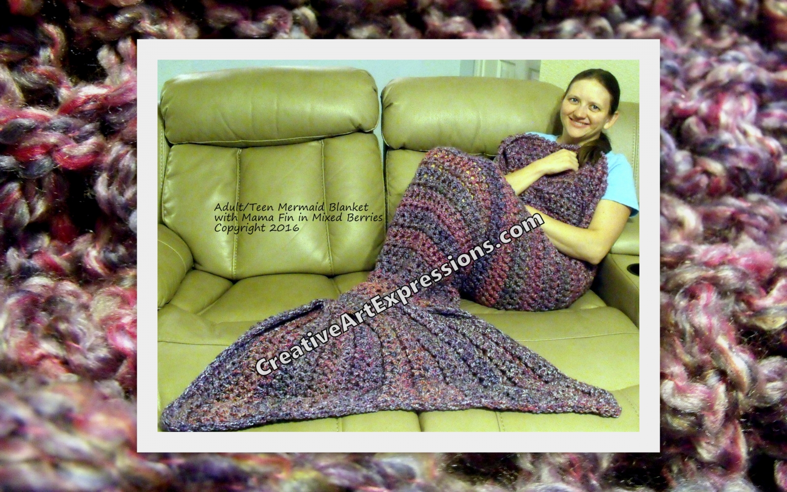 Mermaid Blanket Adult Teen Mama Fin in Mixed Berries