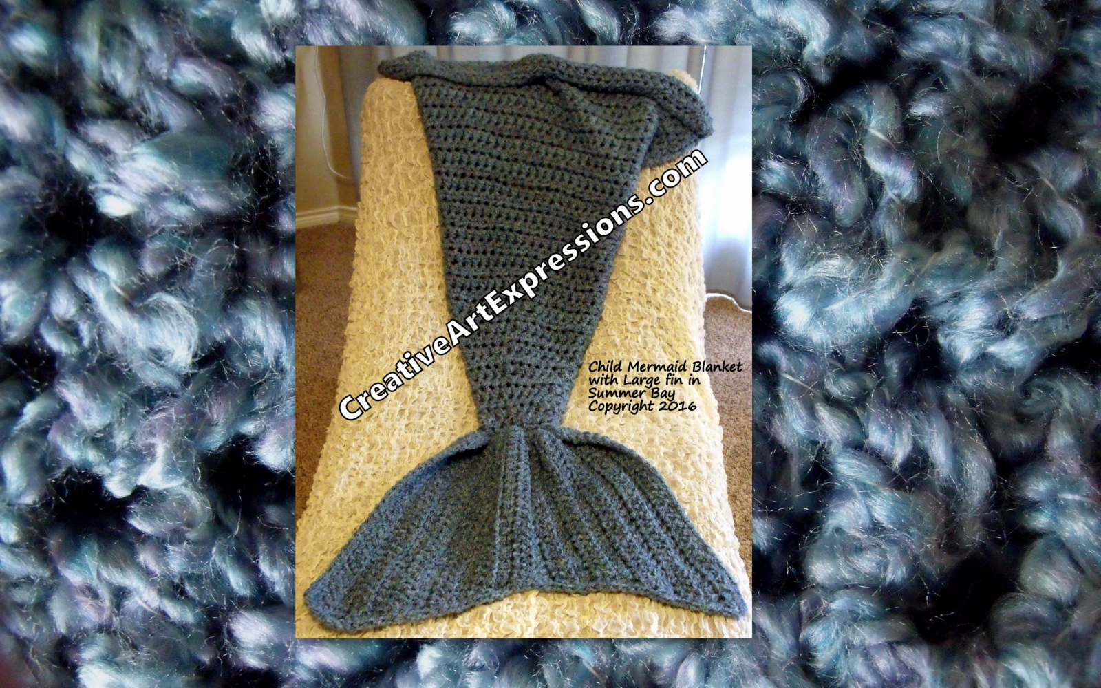 Child Mermaid Blanket Large Fin in Summer Bay