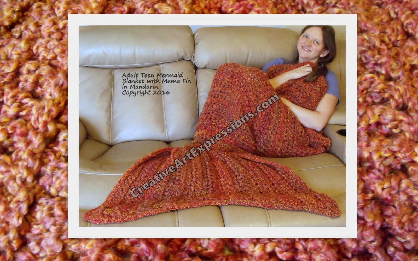 Burnt Orange Mermaid Blanket Adult Teen