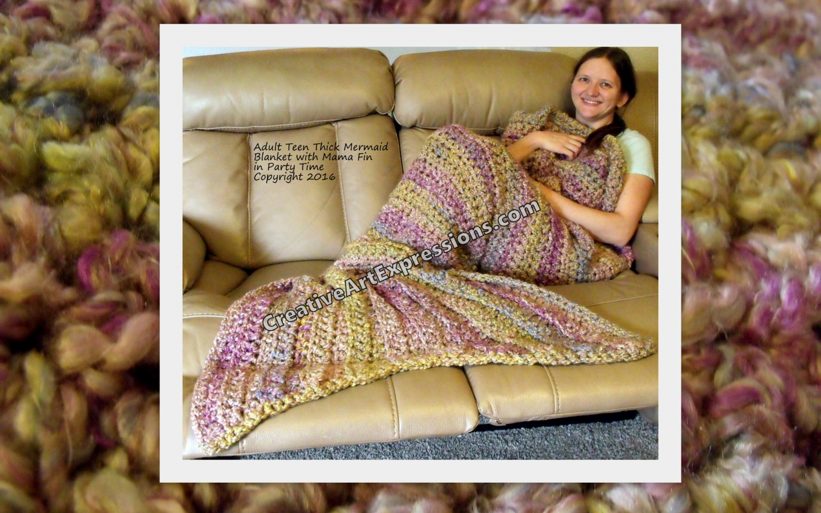 Mermaid Blanket Adult Teen Thick Mama Fin in Party Time