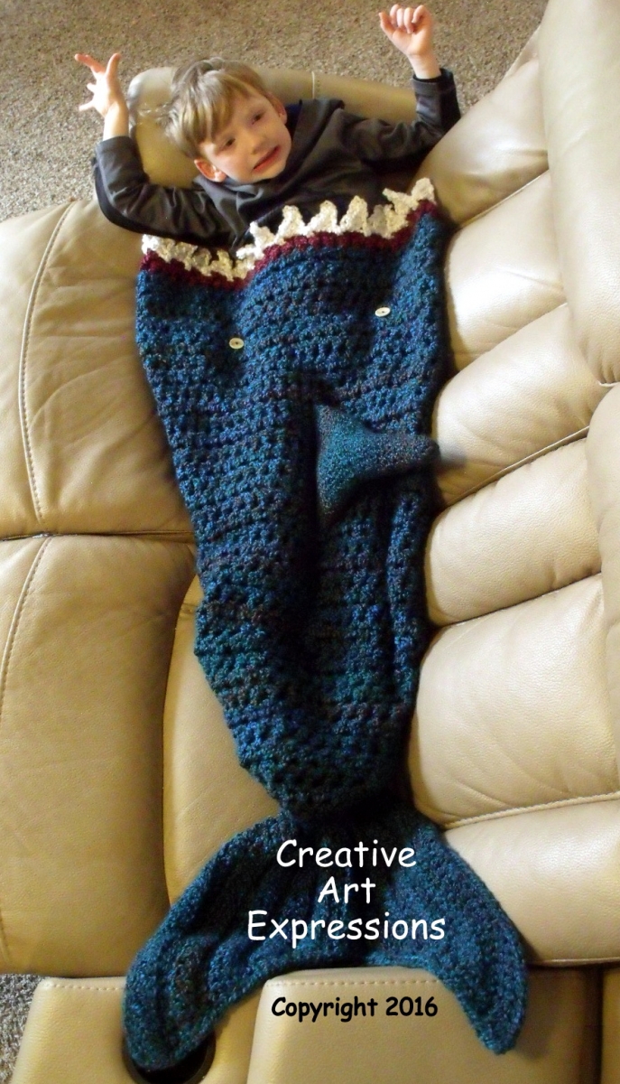 Child Shark Blanket in Lagoon