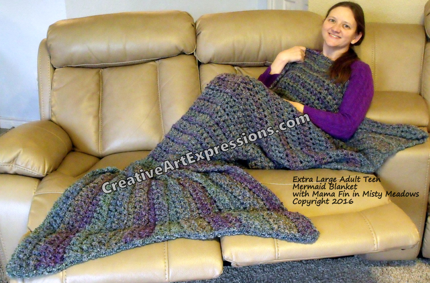 Plus Size or Extra Large Mermaid Blanket Adult Teen