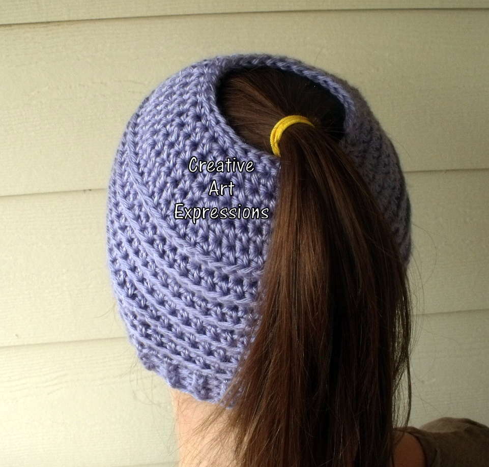 Messy Bun Hat in Lavender
