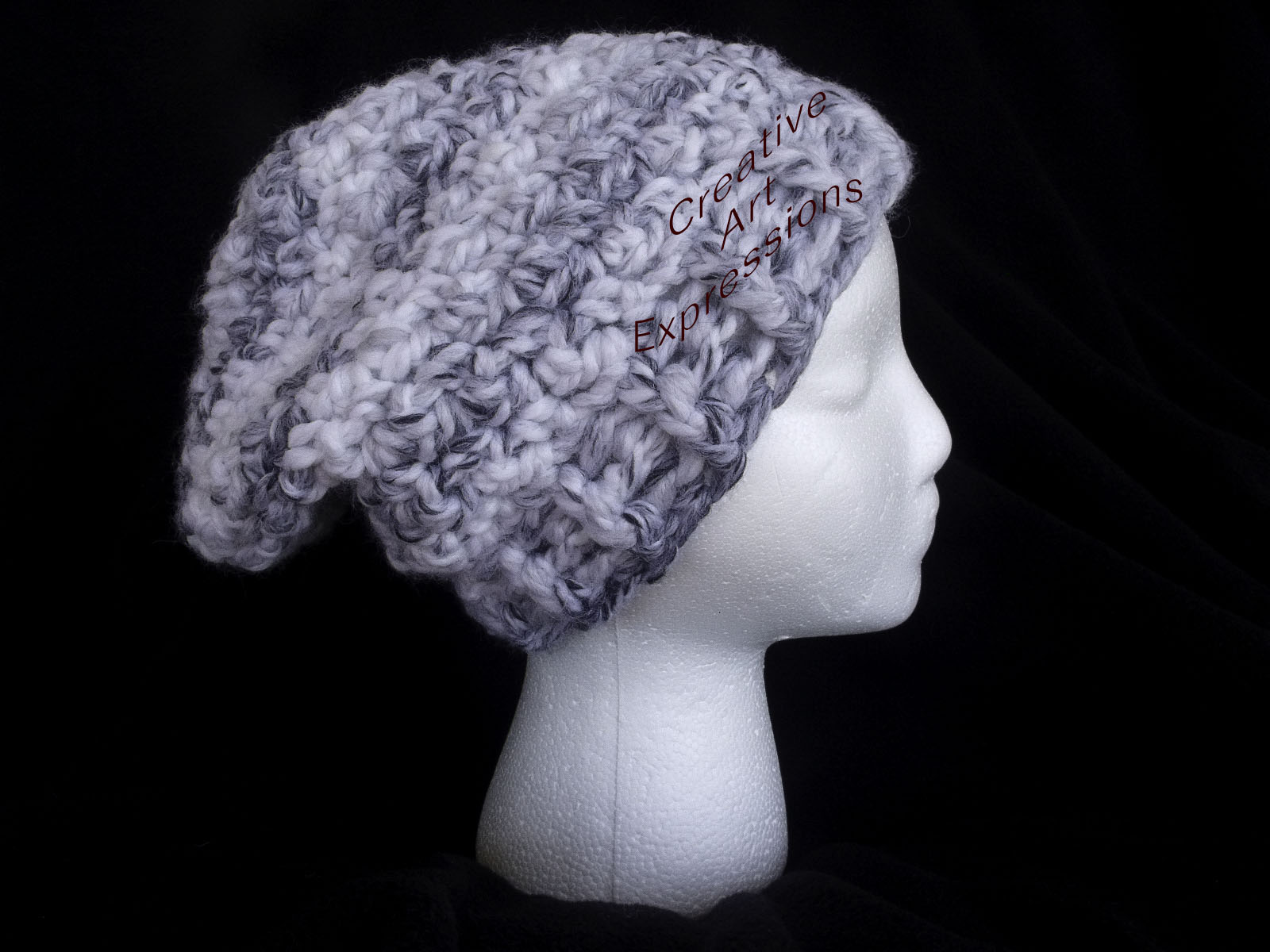 Black & White Chunky Slouchy Adult Teen Hat