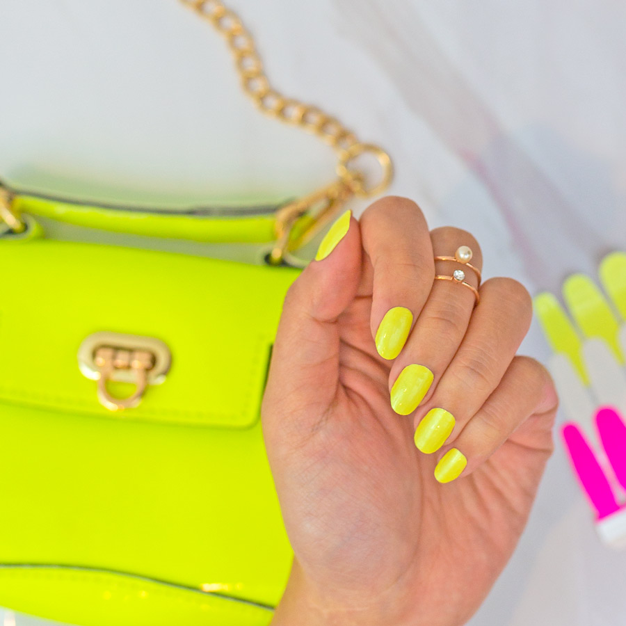 Bright Yellow Nail Polish Strips